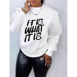Letter Graphic Round Neck Sweatshirt